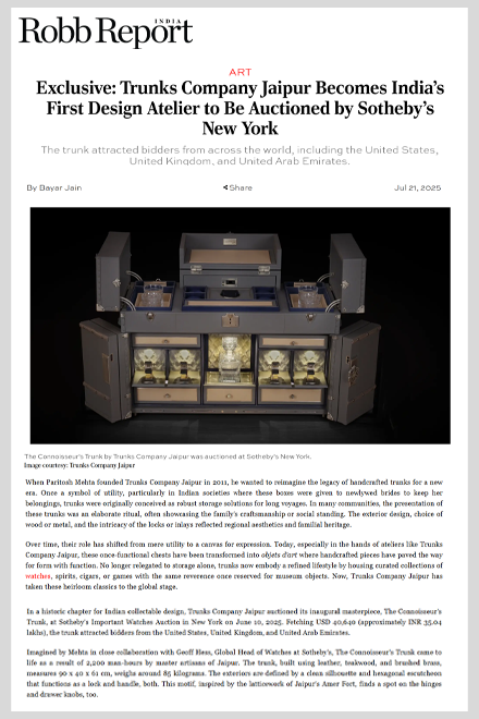 TRUNKS COMPANY FOR SOTHEBY'S NEW YORK