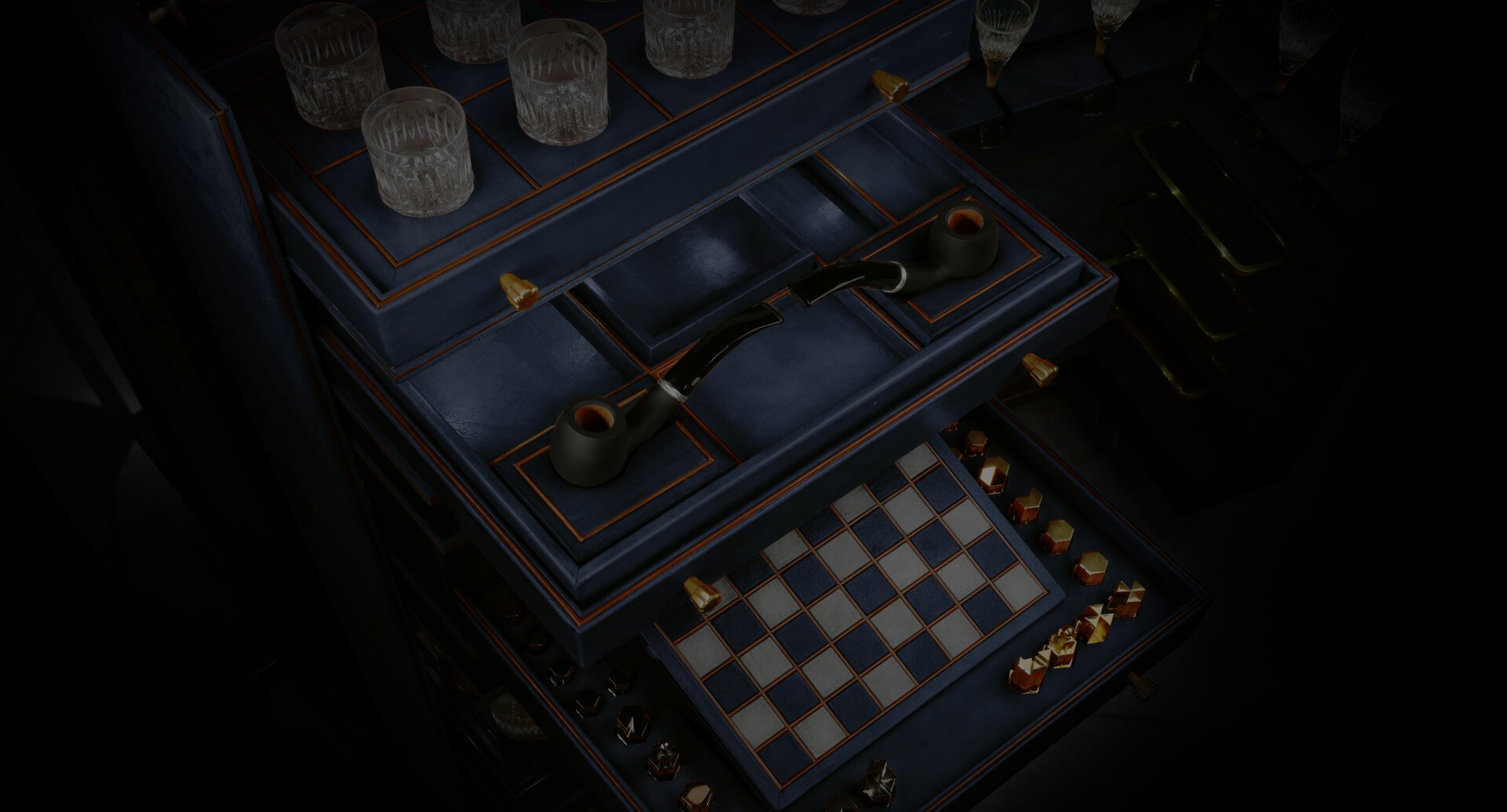 the pipe & chess bar cabient TRUNK