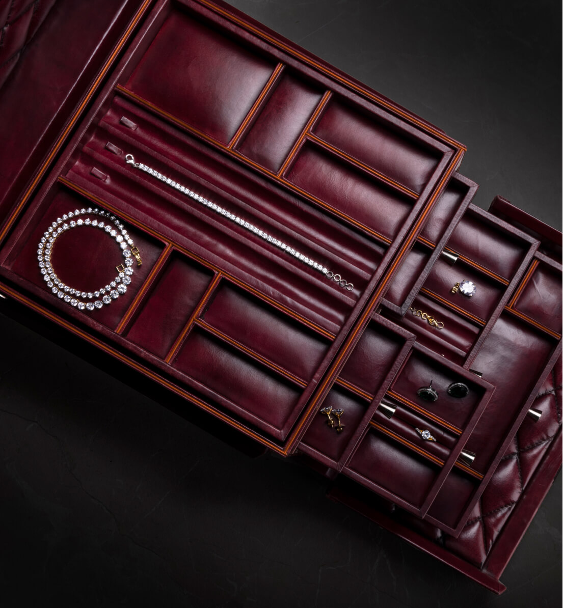 large jewellery steamer trunk