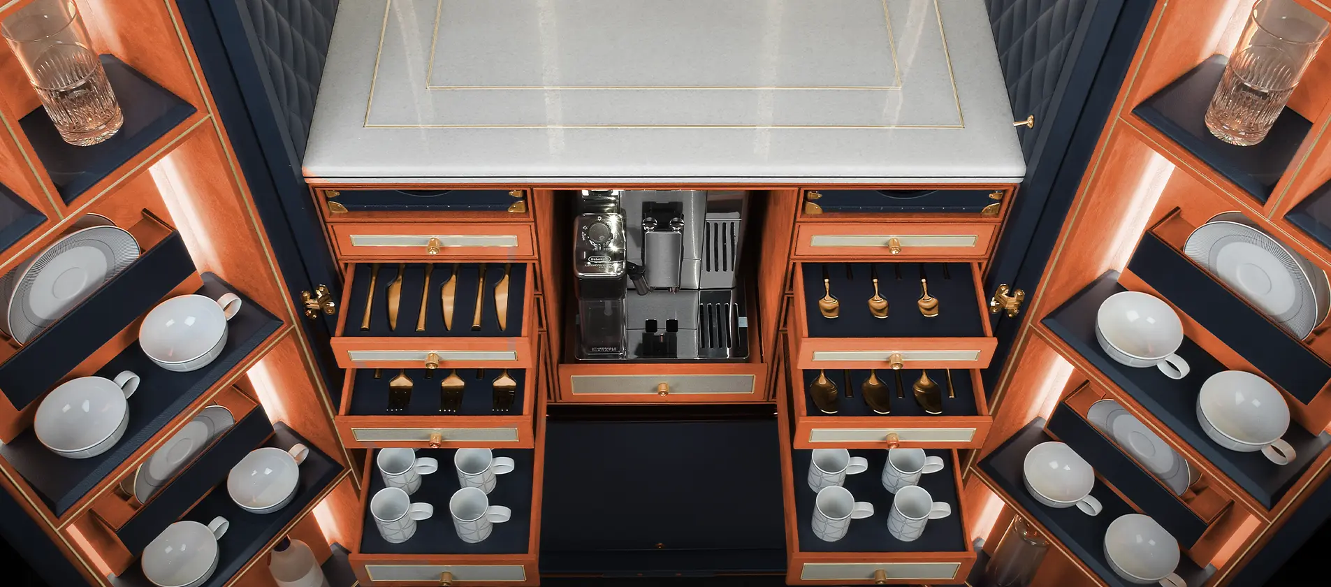Large tea and coffee cabinet trunk