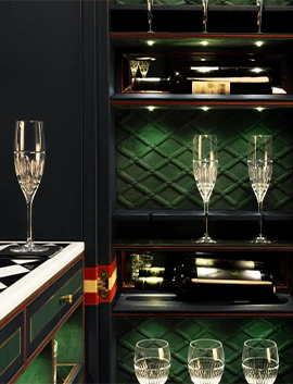 Medium Bar Cabinet Trunk with Stripes